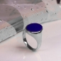 Preview: Siegelring ovale Platte Lapis Lazuli 17x13mm 925 Silber