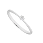 Preview: Ring Solitär mit einem Zirkonia 3,4mm 925 Silber Gr. 52