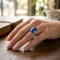 Preview: Ring Damenring mit Stein in saphir Edelstahl Gr. 62