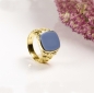 Preview: Siegelring antike Platte Stein 16,5x14,5mm 8Kt, 14Kt, 18Kt Gold /Weissgold