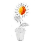 Preview: Tischdekoration 70mm Sonnenblume im Topf