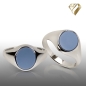 Preview: Siegelring ovale Platte Stein 10,5x9mm 8Kt/14Kt/18Kt Gold / Weissgold