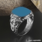 Preview: Siegelring antike Platte Stein 16,5x14,5mm 925 Silber