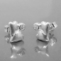 Preview: Ohrstecker Ohrring 8x8mm 2 Herzen mattiert Zirkonia Silber 925