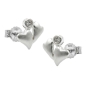 Preview: Ohrstecker Ohrring 8x8mm 2 Herzen mattiert Zirkonia Silber 925