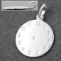 Preview: Anhänger 14mm Geburtsanhänger Uhr glänzend Silber 925