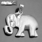 Preview: Anhänger 16x21mm Elefant matt-glänzend rhodiniert Silber 925