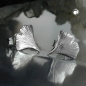 Preview: Ohrstecker Ohrring 9mm Ginkgoblatt glänzend Silber 925