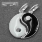 Preview: Anhänger Yin Yang 16mm schwarz weiß lackiert Silber 925