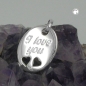 Preview: Anhänger 21x17mm mit Gravur -I love you- Silber 925
