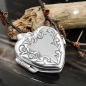 Preview: Anhänger 22x20x6mm Medaillon Herz mit Ornament glänzend geschwärzt Silber 925