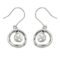 Preview: Ohrhaken 22x14mm mit Zirkonias rhodiniert Silber 925