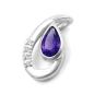 Preview: Anhänger 18x10mm Amethyst mit 4 Zirkonias glänzend Silber 925