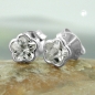 Preview: Stecker, 5mm Blume Zirkonia, Silber 925
