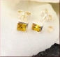 Preview: Ohrstecker 4,5mm Glas lemon 925 Silber