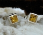 Preview: Ohrstecker 4,5mm Glas lemon 925 Silber