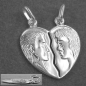 Preview: Anhänger 22x20mm Doppelanhänger Herz Mann Frau Silber 925