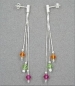 Preview: Ohrstecker 3 Kettchen topas pink grün 925 Silber