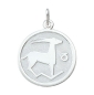 Preview: Anhänger Sternzeichen Steinbock rund 16mm Silber 925