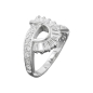Preview: Ring 14mm mit vielen Zirkonias glänzend rhodiniert Silber 925 Ringgröße 54