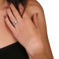 Preview: Ring 11mm mit Zirkonias topas weiß glänzend rhodiniert Silber 925 Ringgröße 54