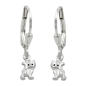 Preview: Ohrbrisur Ohrhänger Ohrringe 21x5mm Katze matt-glänzend Silber 925