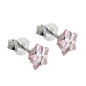 Preview: Ohrstecker Ohrring 6mm Stern Zirkonia rosa Silber 925
