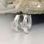Preview: Creole 12x2mm Klappscharnier Stern mit Zirkonias pink Silber 925
