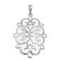 Preview: Anhänger 27x19mm filigrane Blume glänzend rhodiniert Silber 925