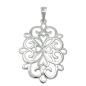 Preview: Anhänger 27x19mm filigrane Blume glänzend rhodiniert Silber 925
