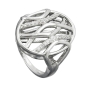 Preview: Ring 20mm mit vielen Zirkonias glänzend rhodiniert Silber 925 Ringgröße 62