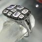 Preview: Ring 13x22mm mit Zirkonias lila-schwarz glänzend rhodiniert Silber 925 Ringgröße 54