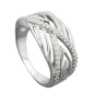 Preview: Ring 11mm mit vielen Zirkonias glänzend rhodiniert Silber 925 Ringgröße 60