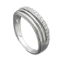 Preview: Ring 6mm mit Zirkonias glänzend rhodiniert Silber 925 Ringgröße 58