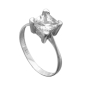 Preview: Ring 8mm einzelner Zirkonia glänzend rhodiniert Silber 925 Ringgröße 62
