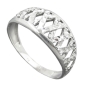 Preview: Ring 9mm Muster ausgestanzt glänzend diamantiert rhodiniert Silber 925 Ringgröße 56