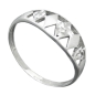 Preview: Ring 7mm Muster ausgestanzt matt-glänzend diamantiert rhodiniert Silber 925 Ringgröße 55