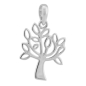 Preview: Anhänger 20x15mm Baum mit Blättern filigran glänzend Silber 925