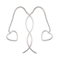 Preview: Durchzieher Ohrring Ohrhänger 82x10mm Venezianerkette mit Herz Silber 925