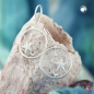 Preview: Ohrhaken Ohrring 32x18mm Ring mit filigranem Geflecht Seestern und Kugel Silber 925