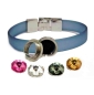 Preview: Armband PVC Farben und Stein Edelstahl mit Kristall nach Wahl