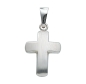 Preview: Anhänger Kreuz 11x14mm mattiert 14Kt 585 WEISSGOLD