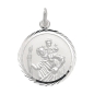 Preview: Anhänger Christophorus Rückseite mit Gravur "Gott schütze Dich" 16mm 925 Silber