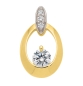 Preview: Anhänger oval 14,5mm mit Zirkonia 8Kt 333 GOLD