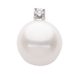 Preview: Anhänger Süßwasserzuchtperle 10mm mit Diamant 0,06ct 14Kt WEISSGOLD