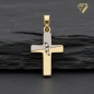 Preview: Anhänger Kreuz bicolor Zirkonia 12x17mm 14Kt 585 GOLD