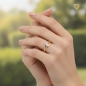 Preview: Damenring bicolor mit einem Zirkonia 333 GOLD