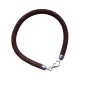 Preview: Armband aus Rochenleder 5mm senf mit Karabiner 925 Silber