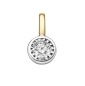 Preview: Anhänger 6mm rund bicolor mit Diamant 0,18ct 14Kt 585 GOLD