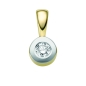Preview: Anhänger 5,5mm rund bicolor mit Diamant 0,10ct 14Kt 585 GOLD